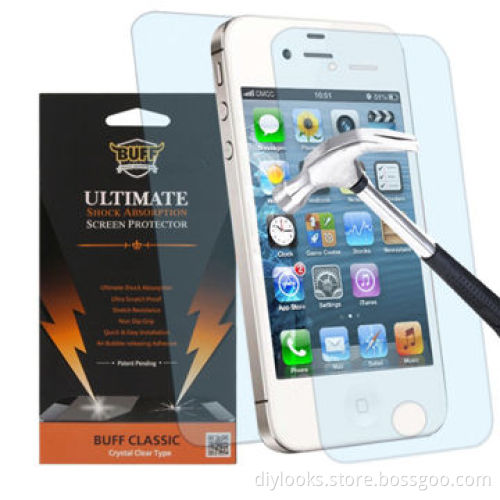 Buff Anti-shock Protective Screen for iPhone 4S (Front Screen + Back Cover)